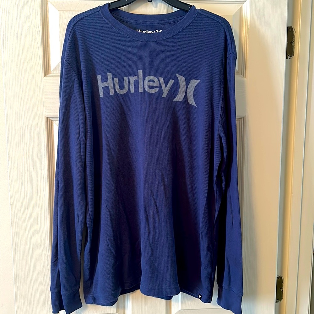 Hurley Navy Thermal Long Sleeve Shirt. Size L
